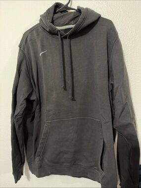 Nike Charcoal Gray Pullover Hoodie with Small Swoosh